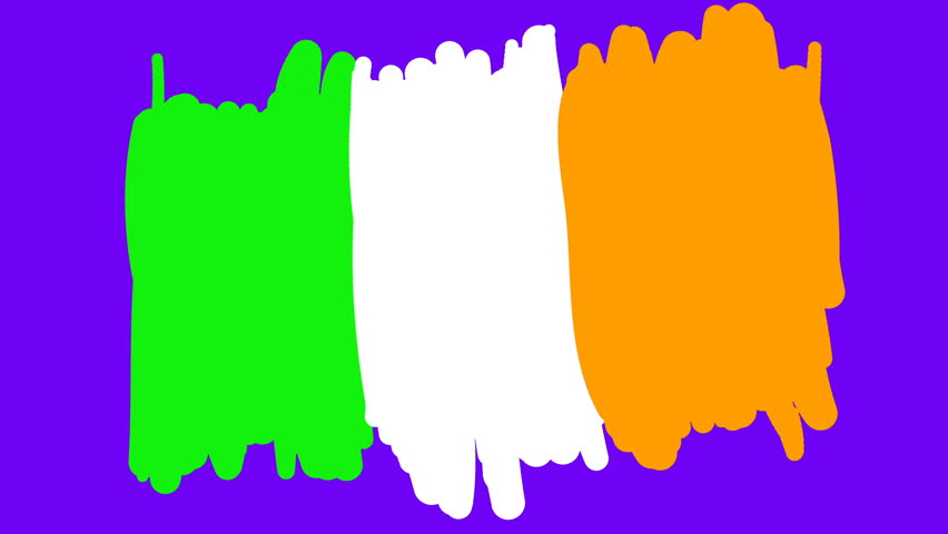 852x480 ireland drawing flag on chroma stock footage video