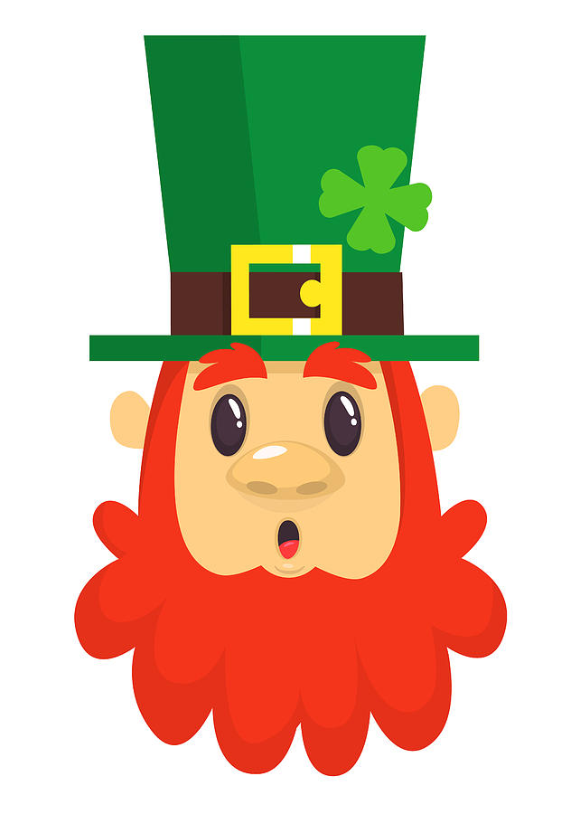 642x900 Cartoon Leprechaun Surprised Head With Red Beard Portrait