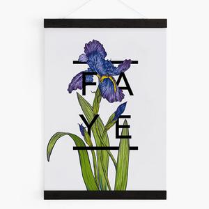 300x300 personalised iris botanical flowers art print the print florist