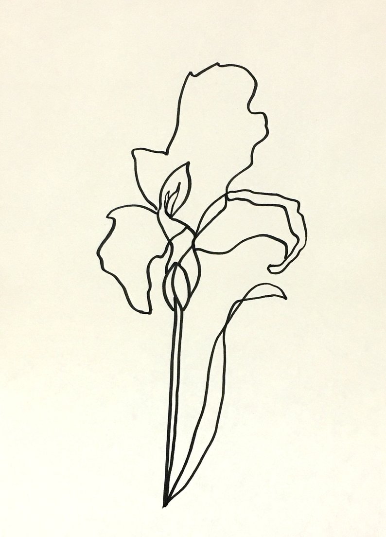 794x1104 Iris Minimalist Abstract Wall Art Marker Drawing Etsy