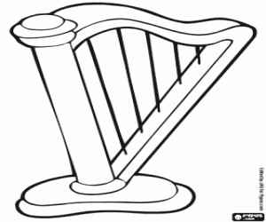 300x250 Celtic Harp Coloring