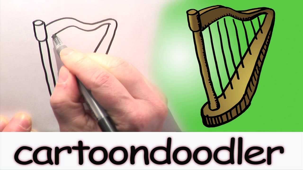 1280x720 how to draw a harp how to draw a st patrick's day harp how