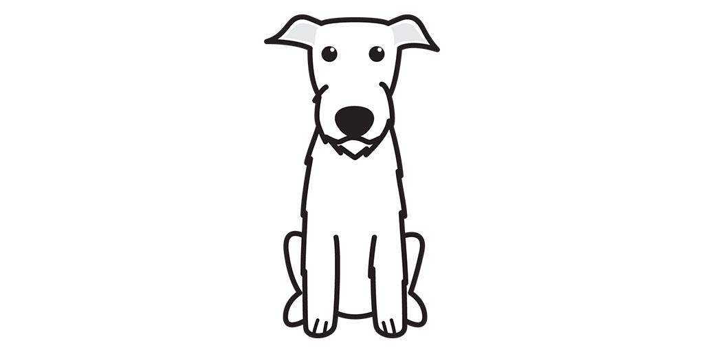 1024x512 Irish Wolfhound Linear Edition Dog Breed Cartoon Download