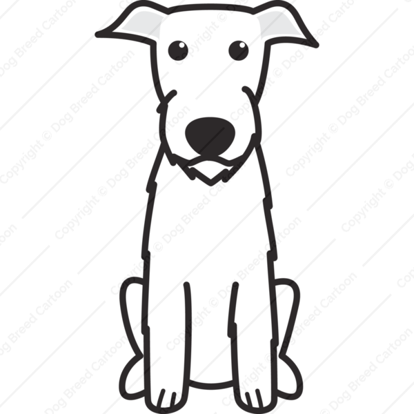 600x600 Irish Wolfhound Linear Edition Dog Breed Cartoon Download