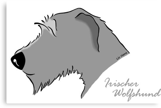 550x368 Irish Wolfhound Silhouette Canvas Print