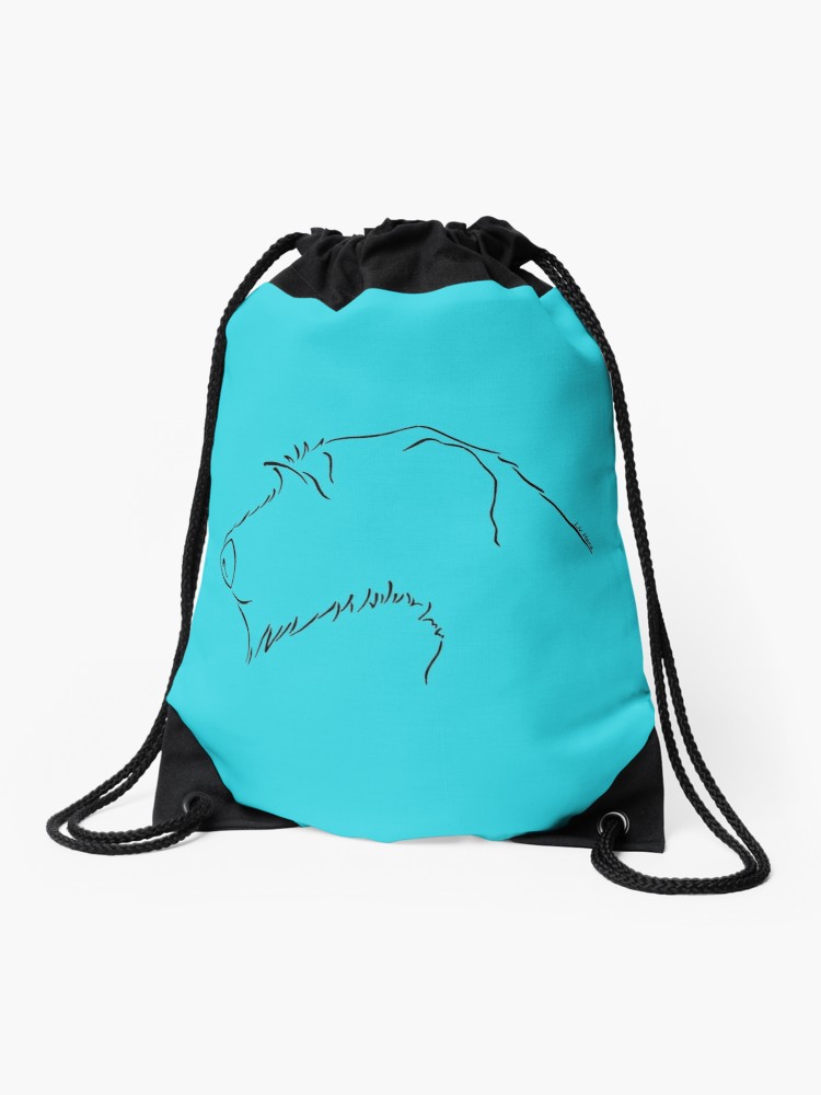 750x1000 Irish Wolfhound Silhouette Outline Drawstring Bag