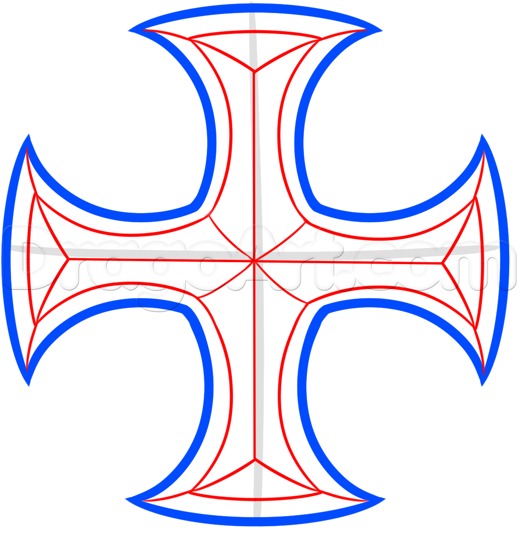 1067x1102 Draw An Iron Cross Skull, Step