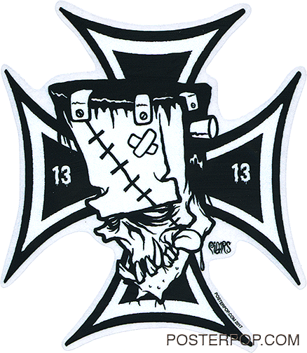 438x504 Pigors Franken Cross Sticker