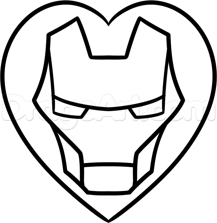 700x717 Draw An Iron Man Heart, Step