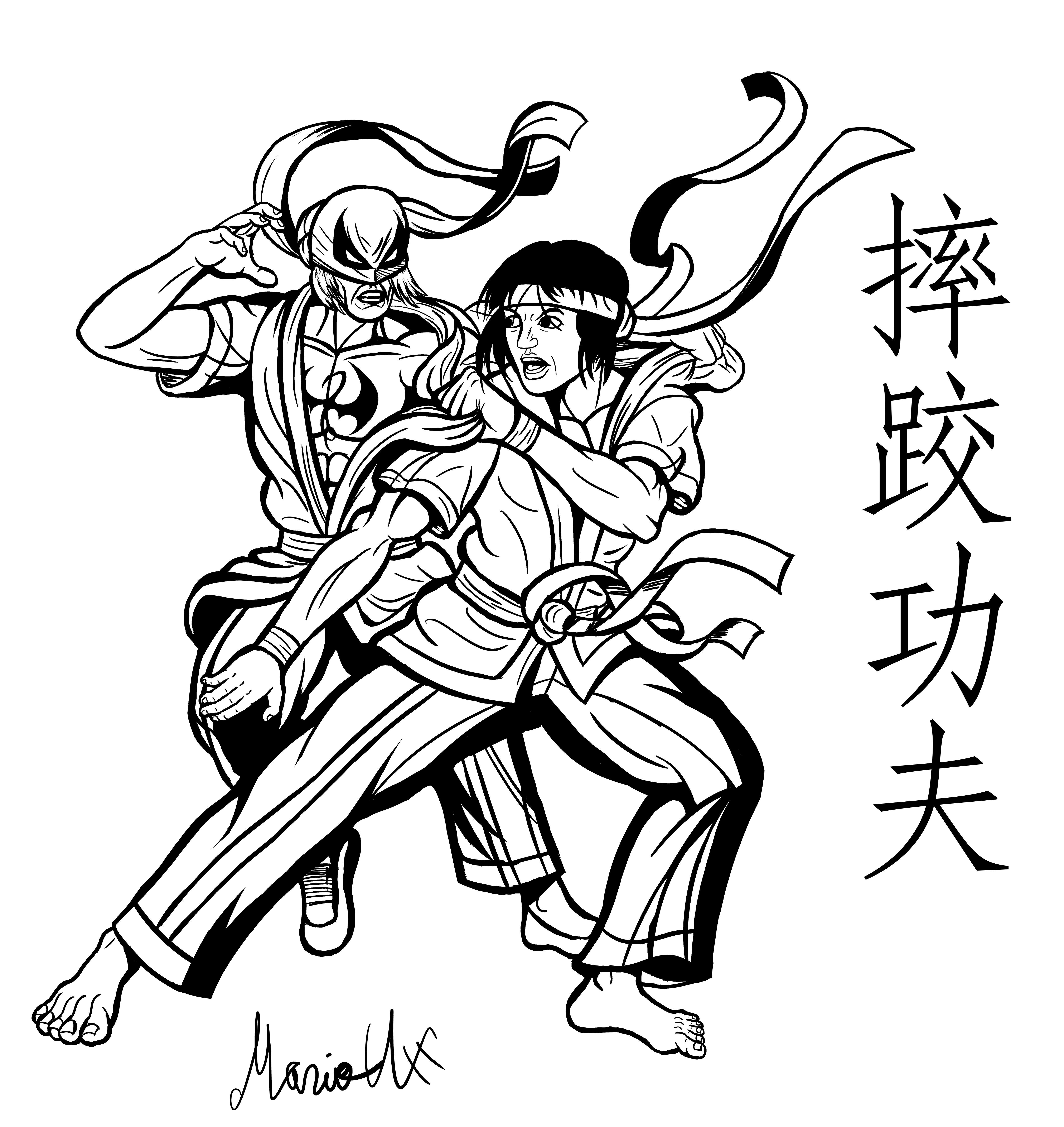 5100x5400 shuai jiao iron fist and shang chi inked