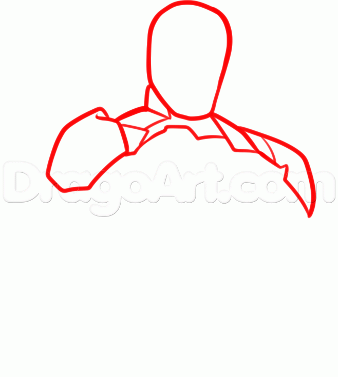 658x735 How To Draw Iron Man Step