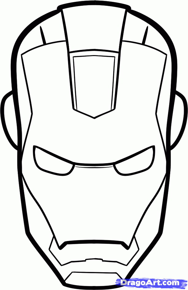 613x947 How To Draw Iron Man Cartoon Drawing
