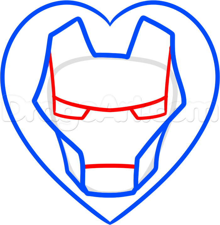700x717 How To Draw An Iron Man Heart, Step