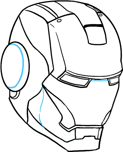 401x496 Download How To Draw Iron Man's Mask