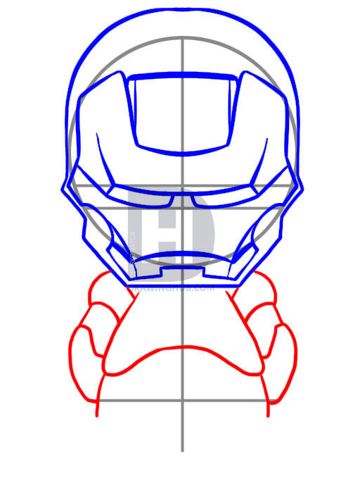 495x697 How To Draw Chibi Iron Man, Step