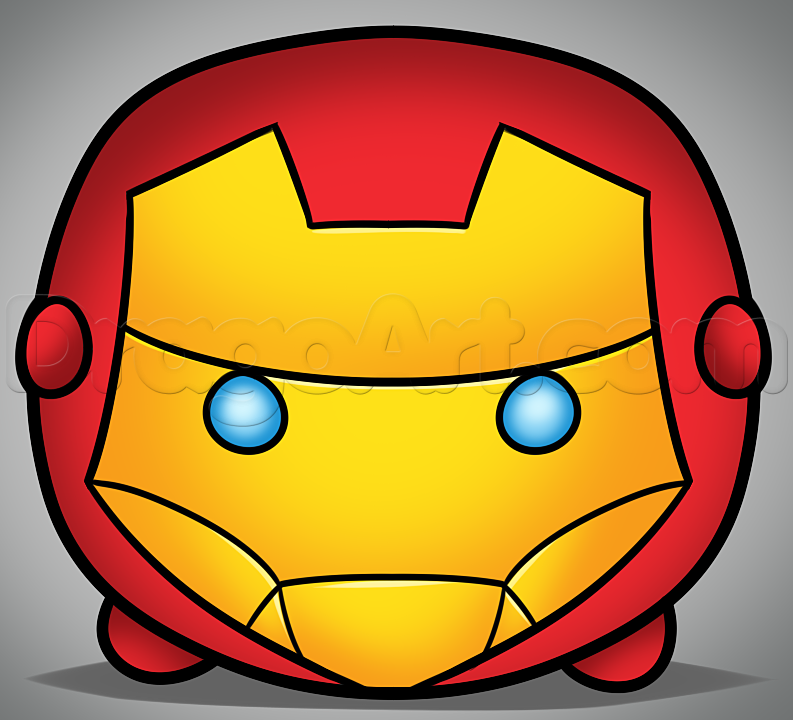 793x720 how to draw tsum tsum iron man, step