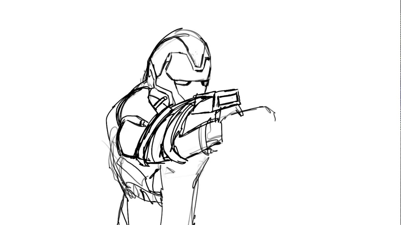 Iron Man Line Drawing