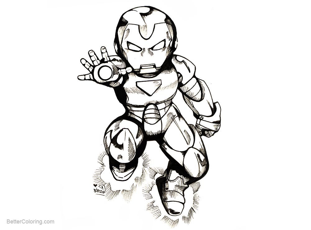 1000x740 Iron Man Chibi Coloring Pages