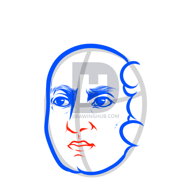 747x720 how to draw isaac newton, step
