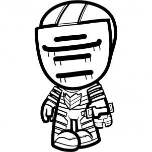 302x302 how to draw chibi isaac clarke, dead space, step