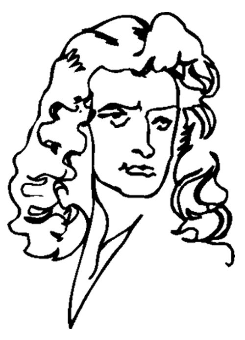 500x692 Face Cartoon Isaac Newton Coloring