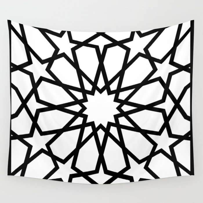 700x700 Islamic Geometric Line Art Wall Tapestry