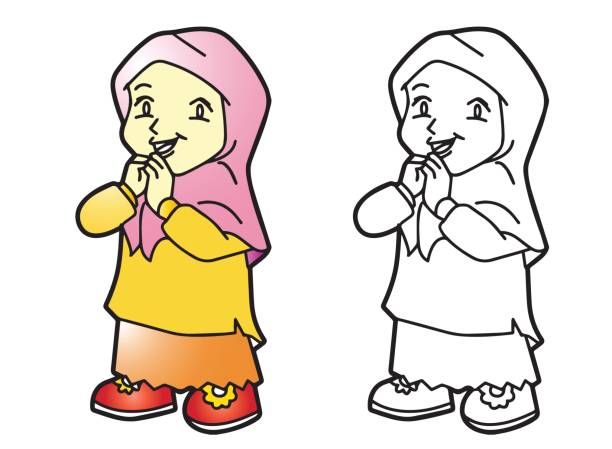 612x449 Islamic Girl Clipart Black And White