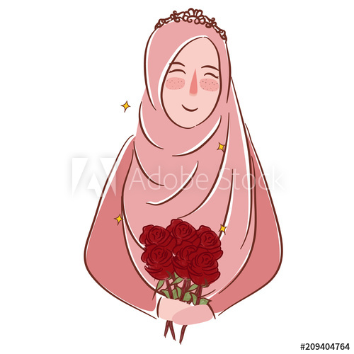 500x500 Muslim Girl With Roses Wearing Veil Islamic Matrimonial