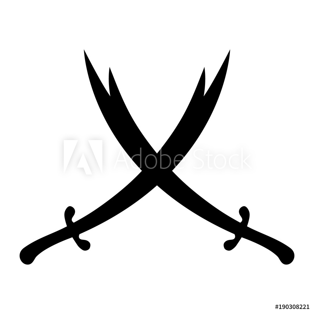 1000x1000 Photo Art Print Isolated Drawing Of The Double Edged Crossed