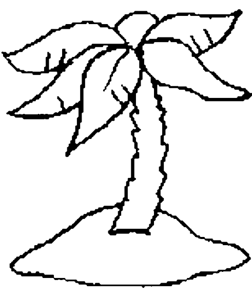 491x583 drawing of a deserted island with a palm tree pictures to print
