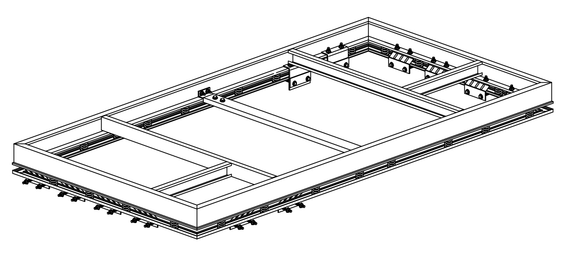 1100x500 Roof Curb Equipment Isolation Rail Ksr