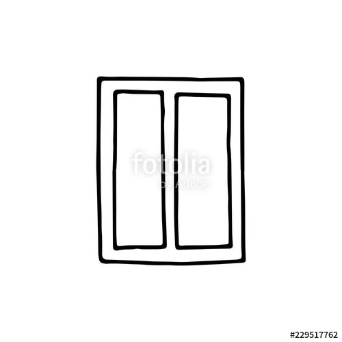 500x500 Window Icon Hand Drawing Object In Isolation Stock Image