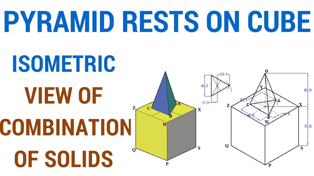 1280x720 How To Draw Isometric Triangular Pyramid Rests On Cube
