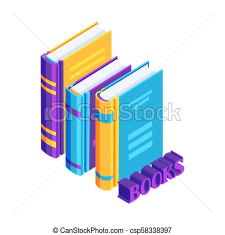 450x470 Isometric Book Icon Education Or Bookstore Illustration In Flat