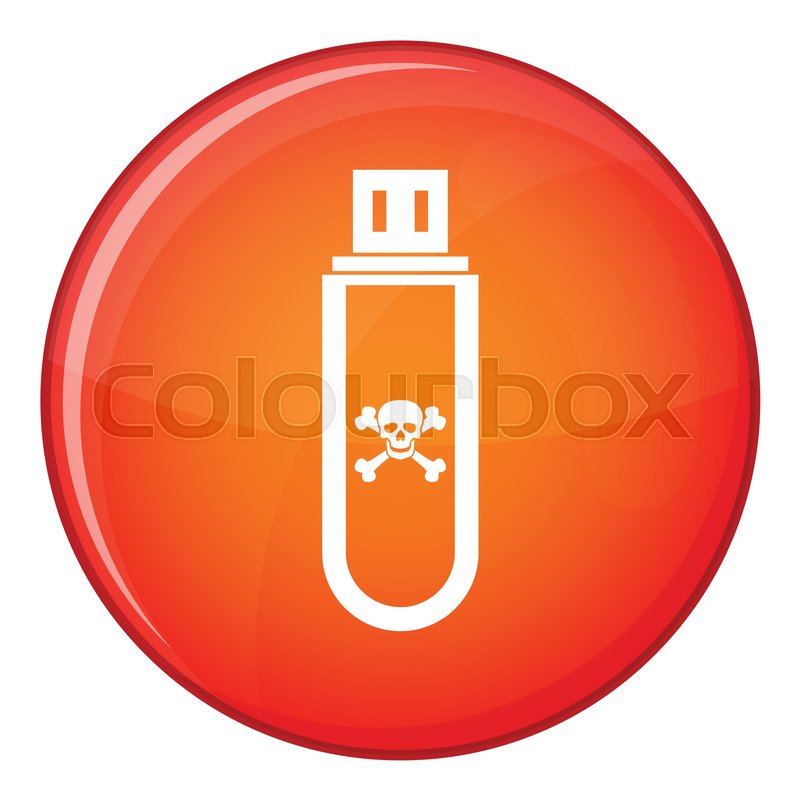 800x800 Infected Usb Flash Drive Icon In Red Stock Vector Colourbox
