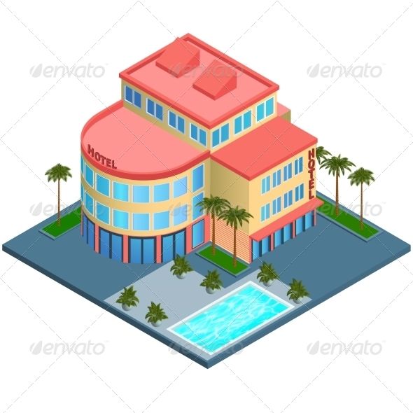 590x590 hotel building isometric fonts logos icons isometric drawing