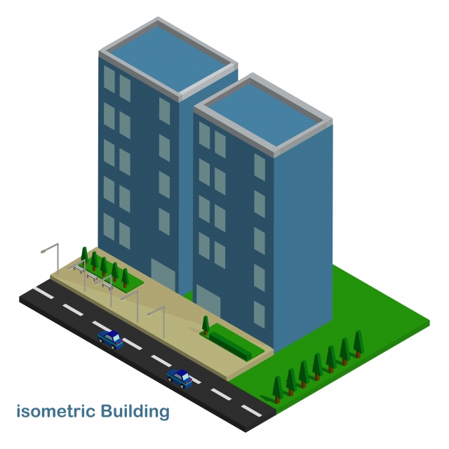 640x640 Isometric Building Illustration, Buildings, Styles, Decoration Png