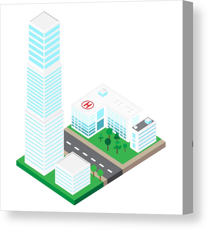 678x750 Isometric City Model Canvas Print Canvas Art