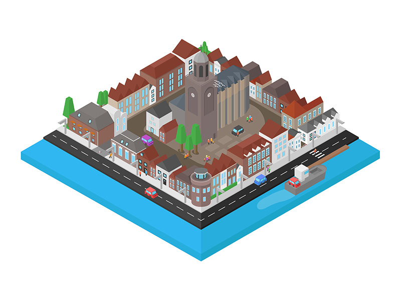 800x600 isometric city in the netherlands