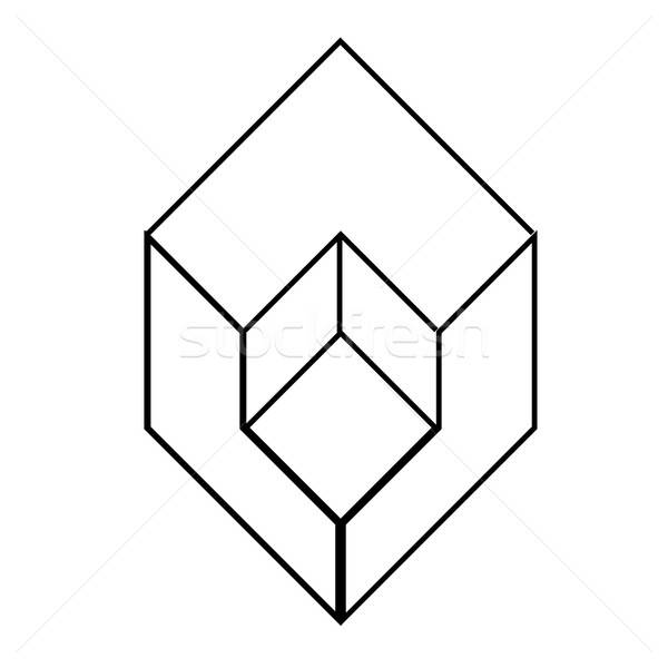 600x600 Isometric Object Architectural Logo Axonometric View Vector