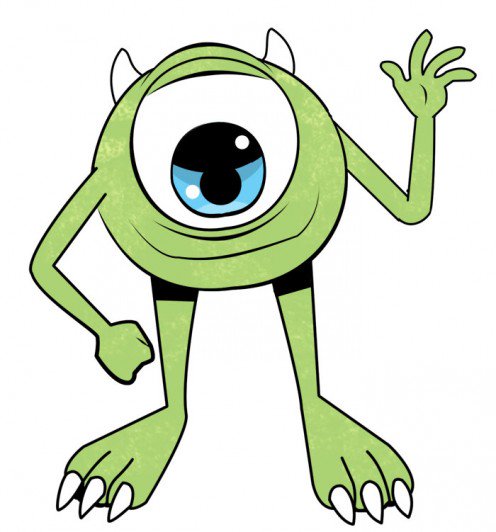 496x532 How To Draw Mike Wazowski From Monsters, Inc Feltmagnet