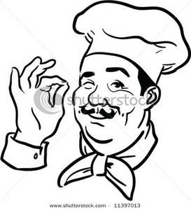 273x300 Cooking Clip Art Black And White Black And White Chef Giving