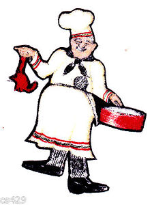 226x300 Fat Italian Chef Baker Cook Crab Pot Fabric Applique Iron