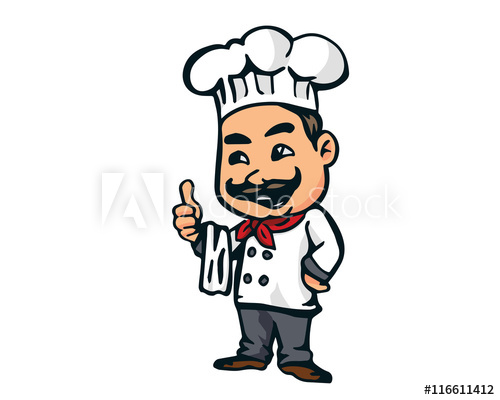500x400 Modern Restaurant Chef Logo Cartoon