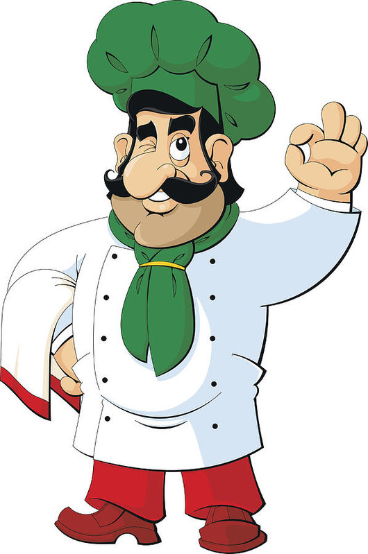 530x799 Cartoon Italian Chef Gesture Ok Art Print