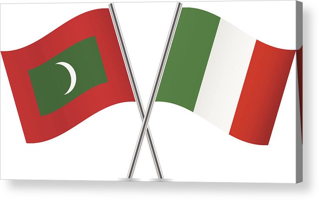 642x403 Italian And Maldives Flags Vector Acrylic Print