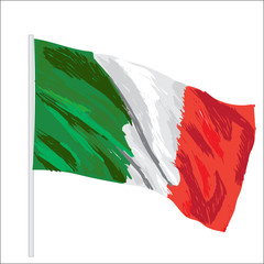 240x240 Vector Italian Flag, Drawing, Illustration