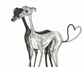 340x270 Greyhound Painting Etsy