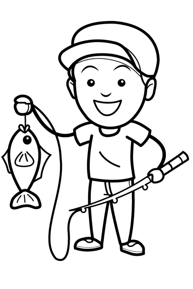 735x1102 How To Draw A Glitter Fishing Coloring