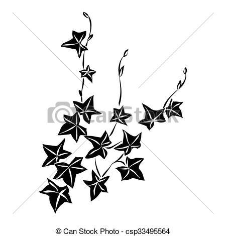 450x470 black doodle ivy leaves black and white doodle ivy leaves vector